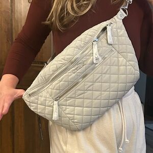 Quilted Crossbody crossbody sling Bag - pebble liquid